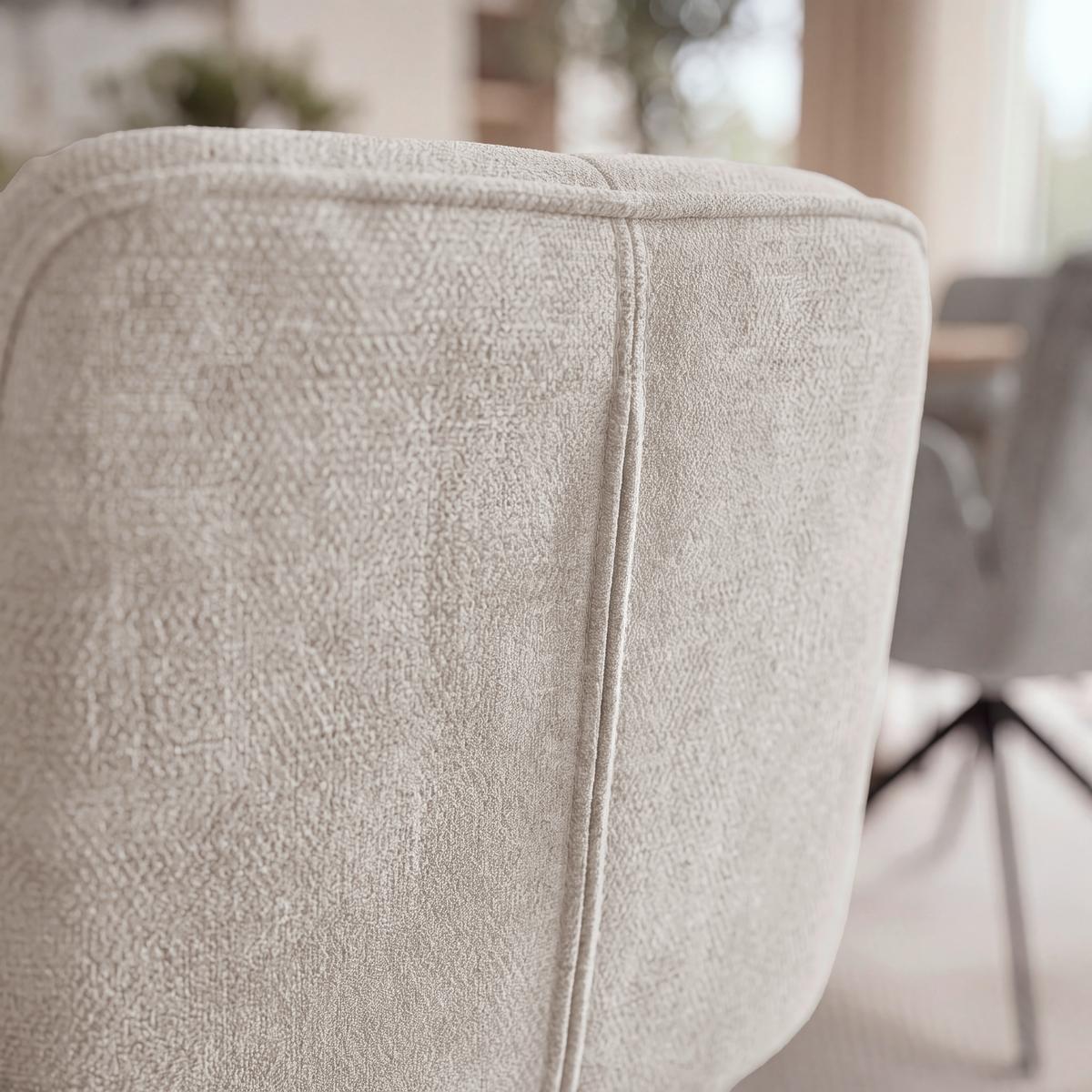 Židle Nalani Greige látkový potah, otočné - tmavě šedá/šedobéžová, Moderní, kov/textil (58/86/62cm) - Bessagi Home