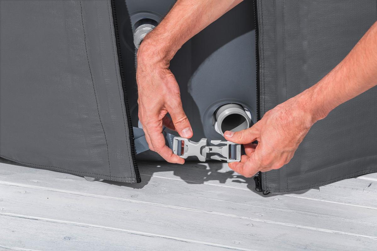 Whirlpoolabdeckung Nadine - Dunkelgrau, KONVENTIONELL, Kunststoff (180/66cm) - Bestway