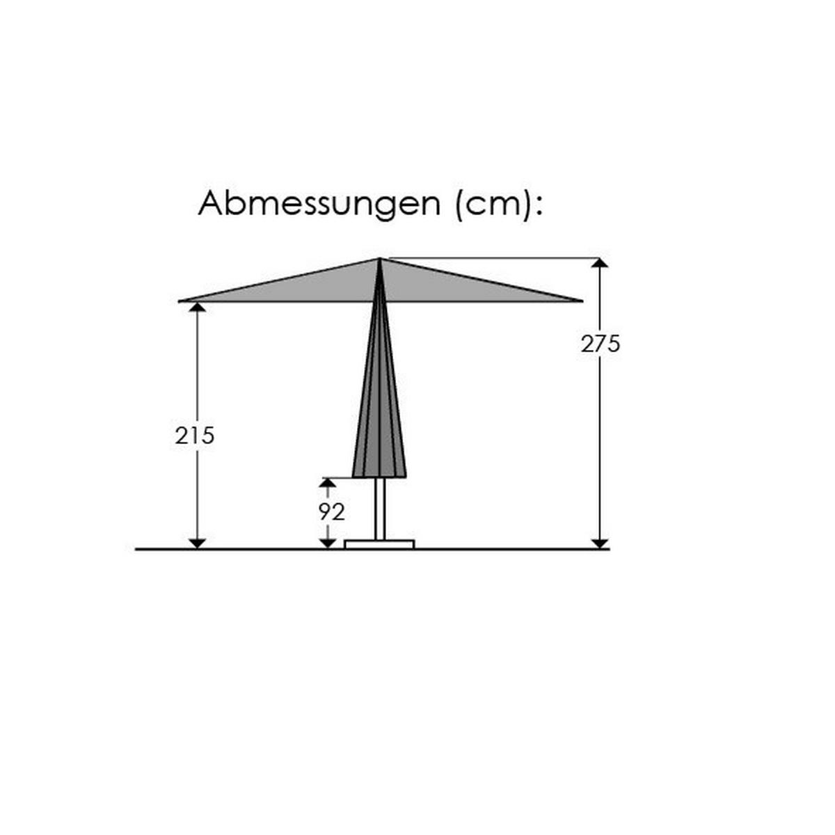 Sonnenschirm Rooftop 350 X 275 X 350cm Lichtecht Silberfarben - Silberfarben, Basics, Textil/Metall (350/275/350cm) - Schneider