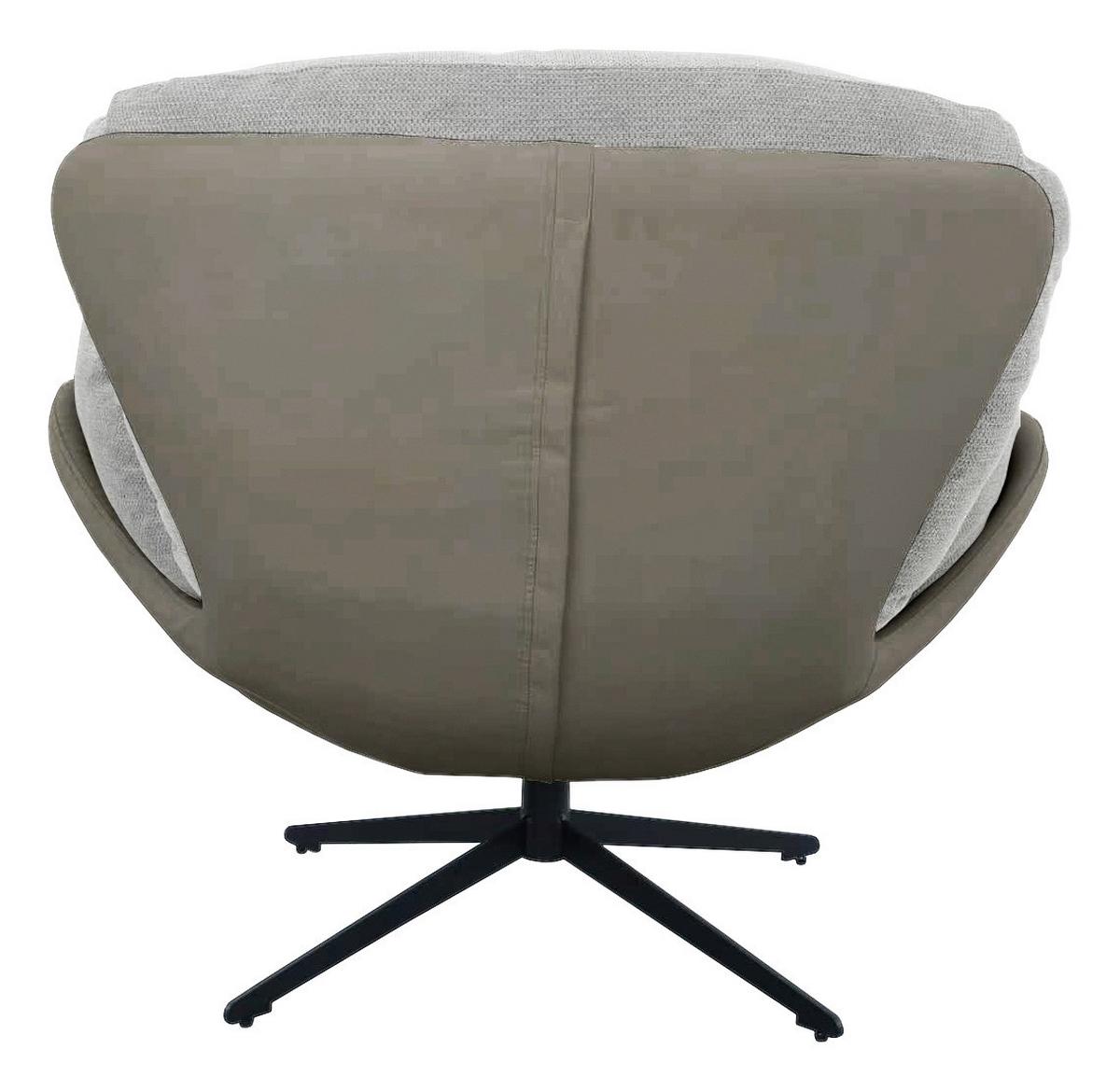Otočné kreslo REBECCA, sivá, max. do 140 kg - čierna/sivá, Modern, kov/textil (92/97/94cm)