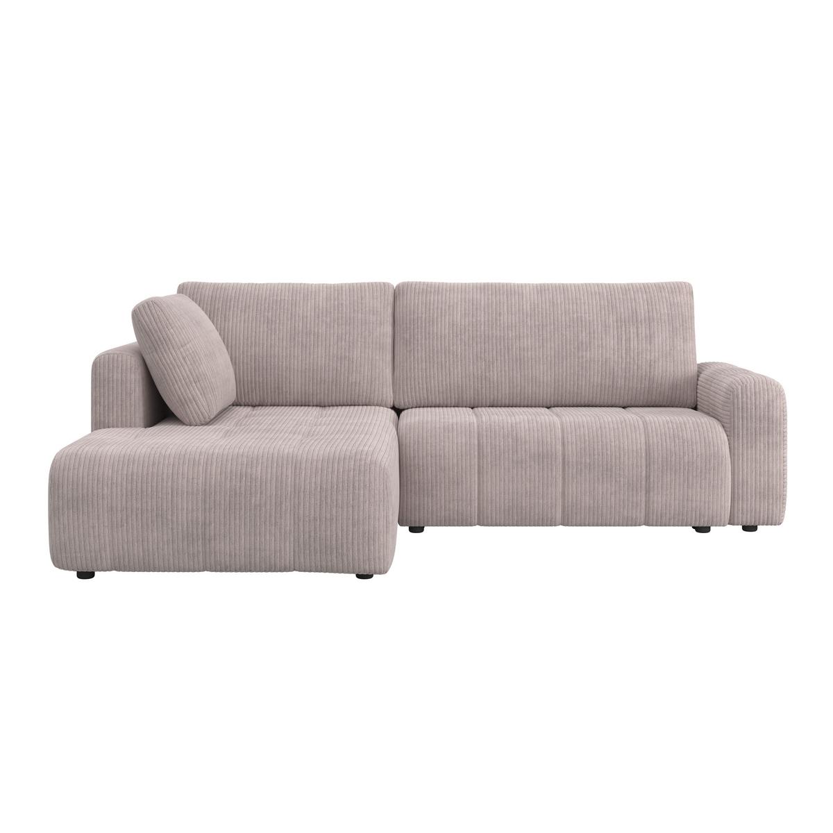 Sedací souprava GIA, levá světle šedá - černá/světle šedá, Moderní, dřevo/textil (261/94/197cm) - Bessagi Home