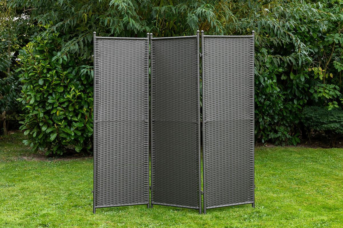 Paravent Paravent - Grau, MODERN, Kunststoff/Metall (183/183cm) - Ambia Garden