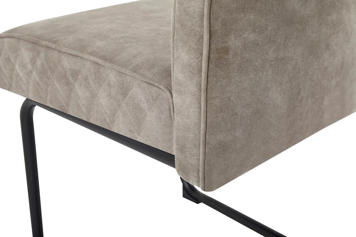 Schwingstuhl-set Maria-Xxl - Taupe/Schwarz, MODERN, Textil/Metall (45/95/60cm) - MID.YOU