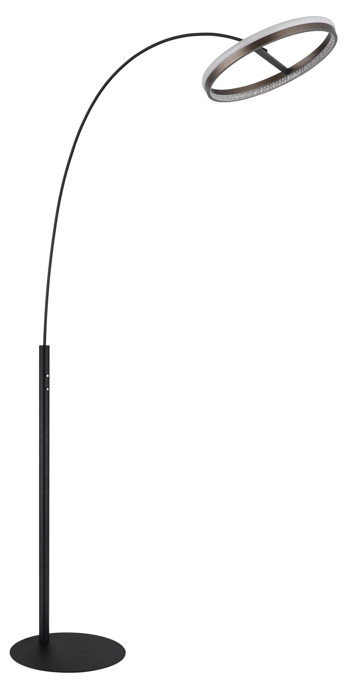 LED-STEHLEUCHTE 67179S DELLA - Klar/Dunkelgrau, Design, Kunststoff/Metall (92,5/39,5/190,4cm) - Globo