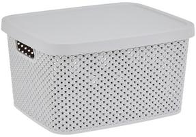 Aufbewahrungsbox DIAMOND aus Kunststoff in Hellgrau 7L Detail Korb