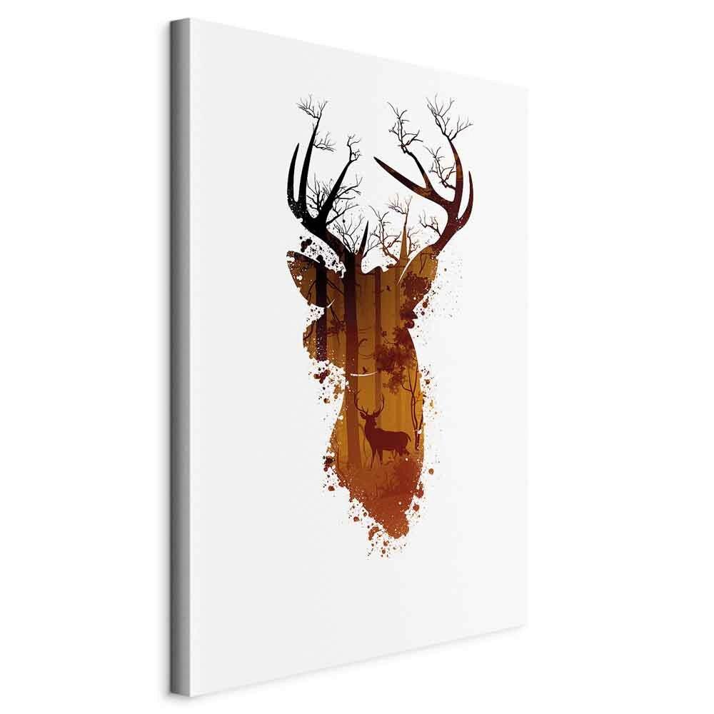 LEINWANDBILD Weiß Cognac B: 40 cm - Cognac/Weiß, Basics, Holzwerkstoff/Textil (40/60/1,2cm) - artgeist