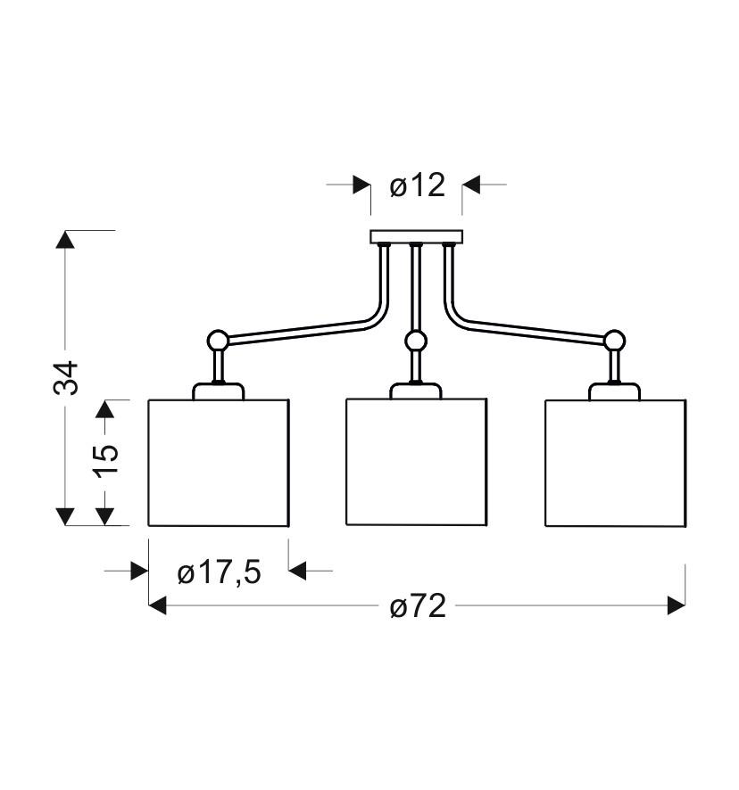 Deckenleuchte 33-38241 Topi - Creme/Schwarz, KONVENTIONELL, Kunststoff/Metall (72/72/34cm)