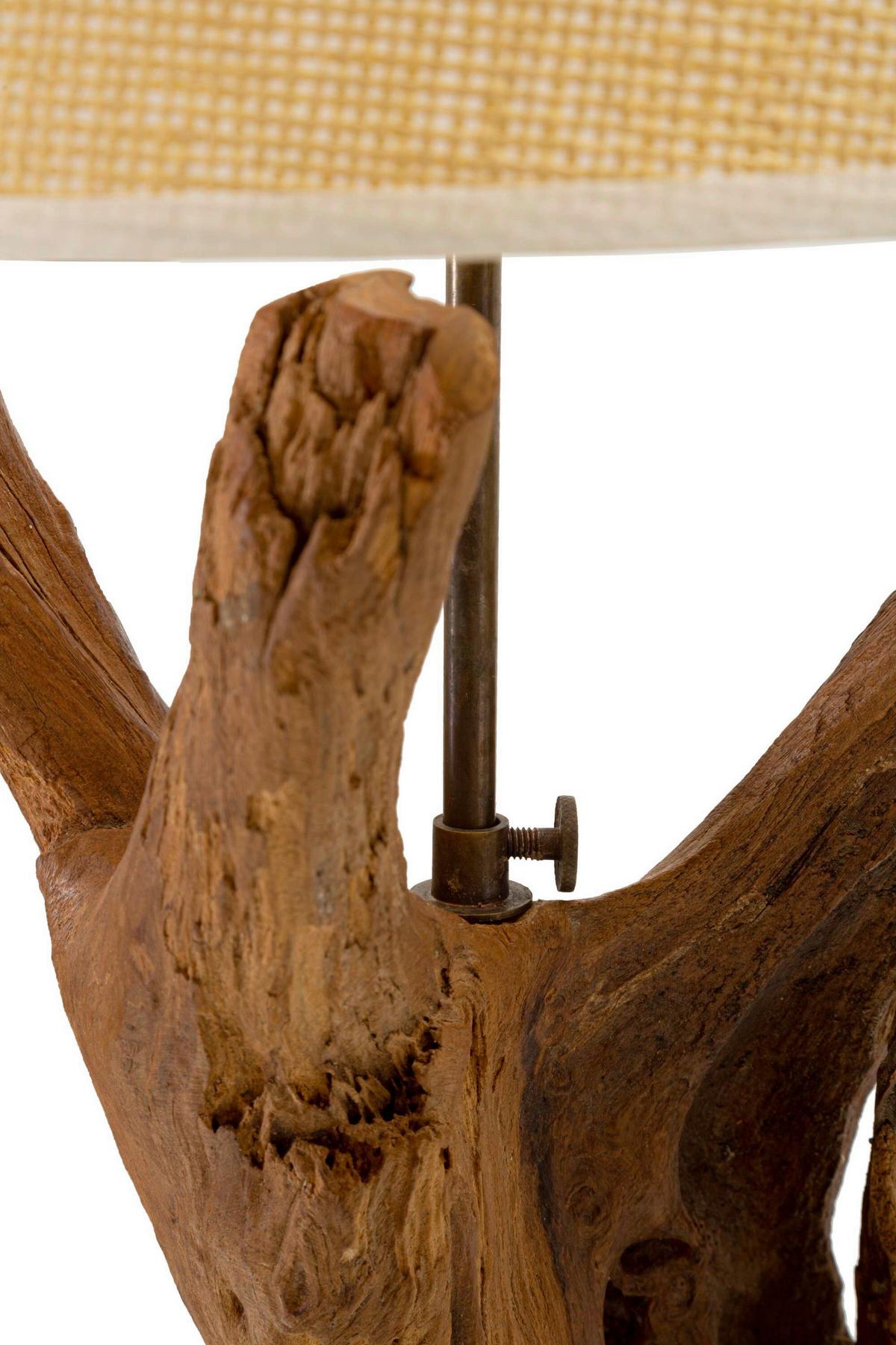 Tischleuchte Teak Da Tavolo Braun B: 35 cm - Braun, Basics, Holz (35/80/35cm)
