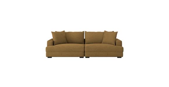 Megasofa Pelle-Megasofa - Wengefarben/Senfgelb, Trend, Textil (261/124cm) - Luca Bessoni