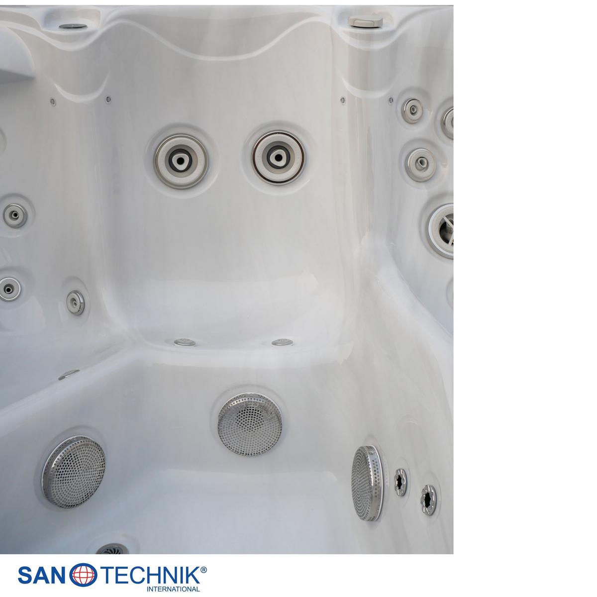 WHIRLPOOL Lucca Grauweiß B: 220 cm - Grauweiß, KONVENTIONELL, Kunststoff (220/220/95cm) - Sanotechnik