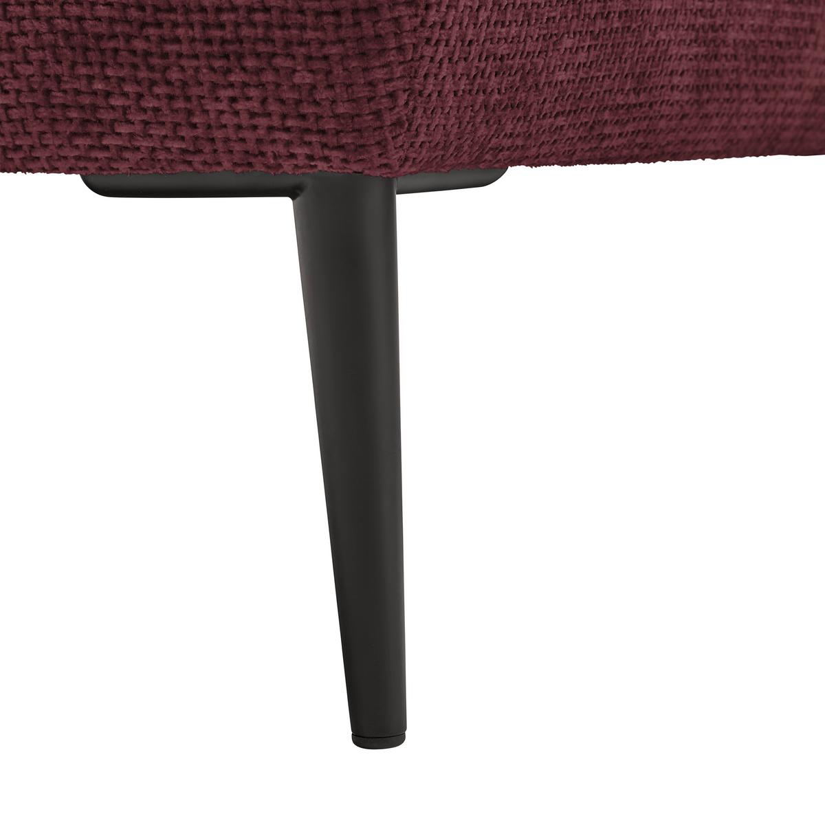 Rohová sedačka CUSTOM, ľavá, bordová ženilka - čierna/bordová, Modern, kov/textil (164/255cm) - Mömax