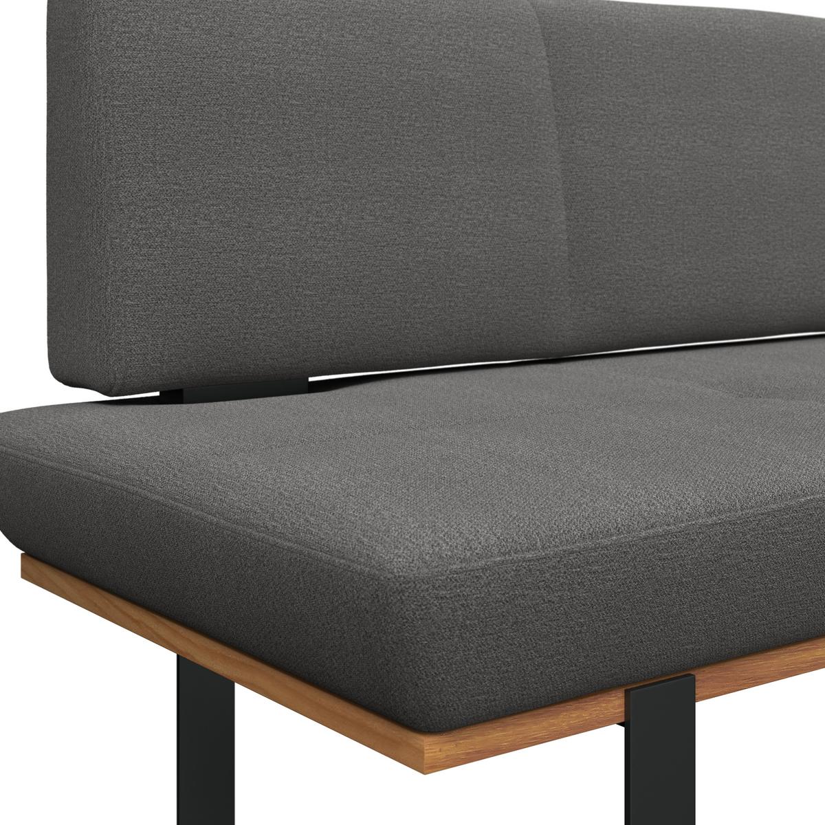 Sitzbank Tristan Webstoff anthrazit, B: 170cm - Anthrazit/Schwarz, MODERN, Holz/Textil (170/48/90cm) - James Wood