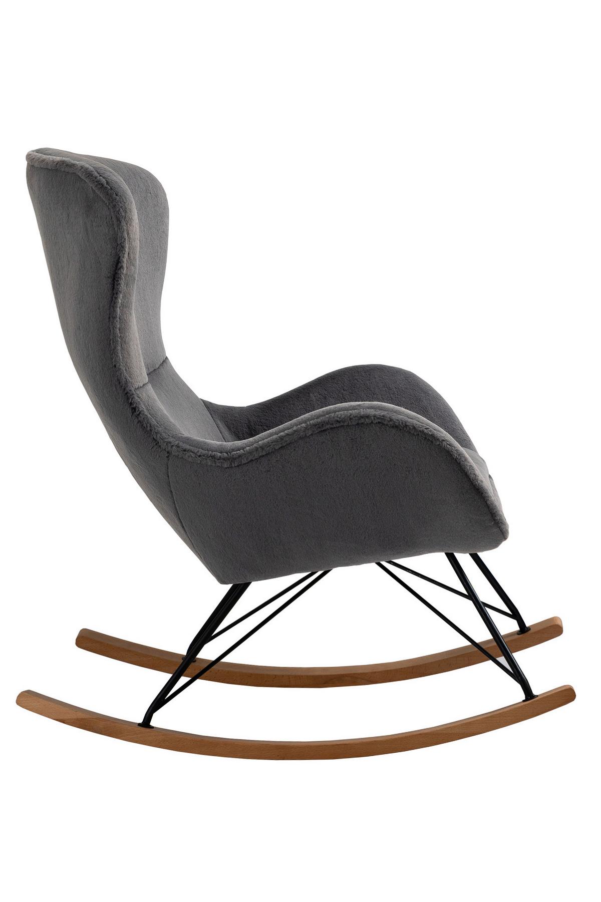 Schaukelstuhl Eiche Dekor, Dunkelgrau B:70cm - Eichefarben/Dunkelgrau, MODERN, Textil/Metall (70/102/94cm) - Livetastic