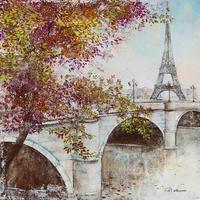 Olajfestmény 35/35cm - többszínű, Basics, textil (35/35cm)