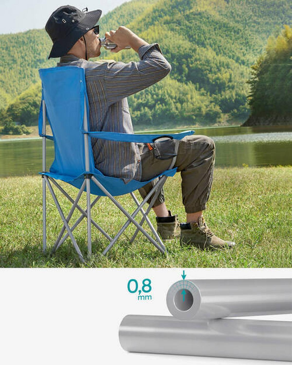 Campingsessel 2-tlg. Set, Inkl. Tragetasche, B: 86 Cm - Blau/Silberfarben, Basics, Textil/Metall (86/97/54cm) - Modante