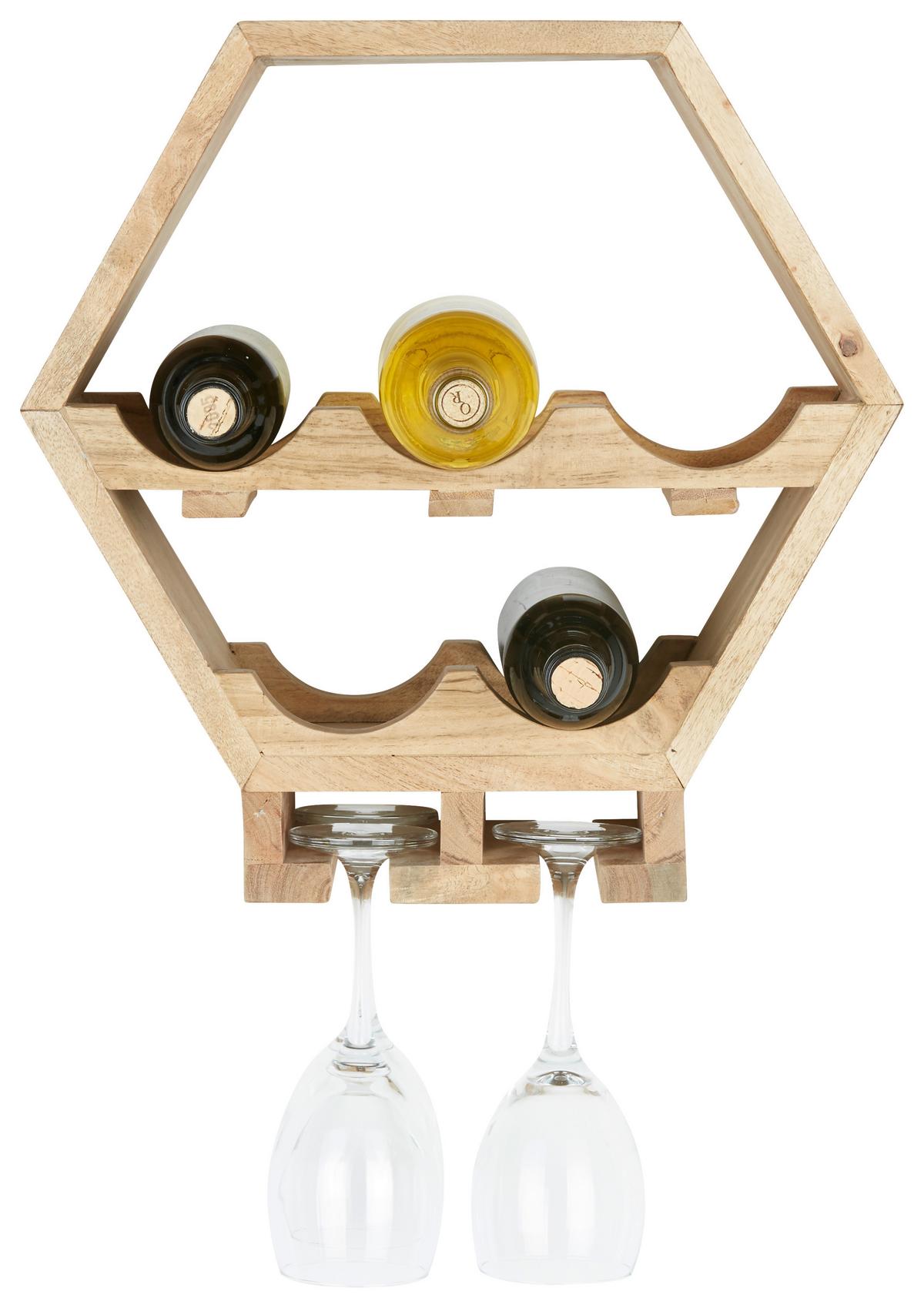 REGÁL NA LÁHVE BRUNO -SB- - barvy akácie, Moderní, dřevo (40/20/40cm) - Mömax