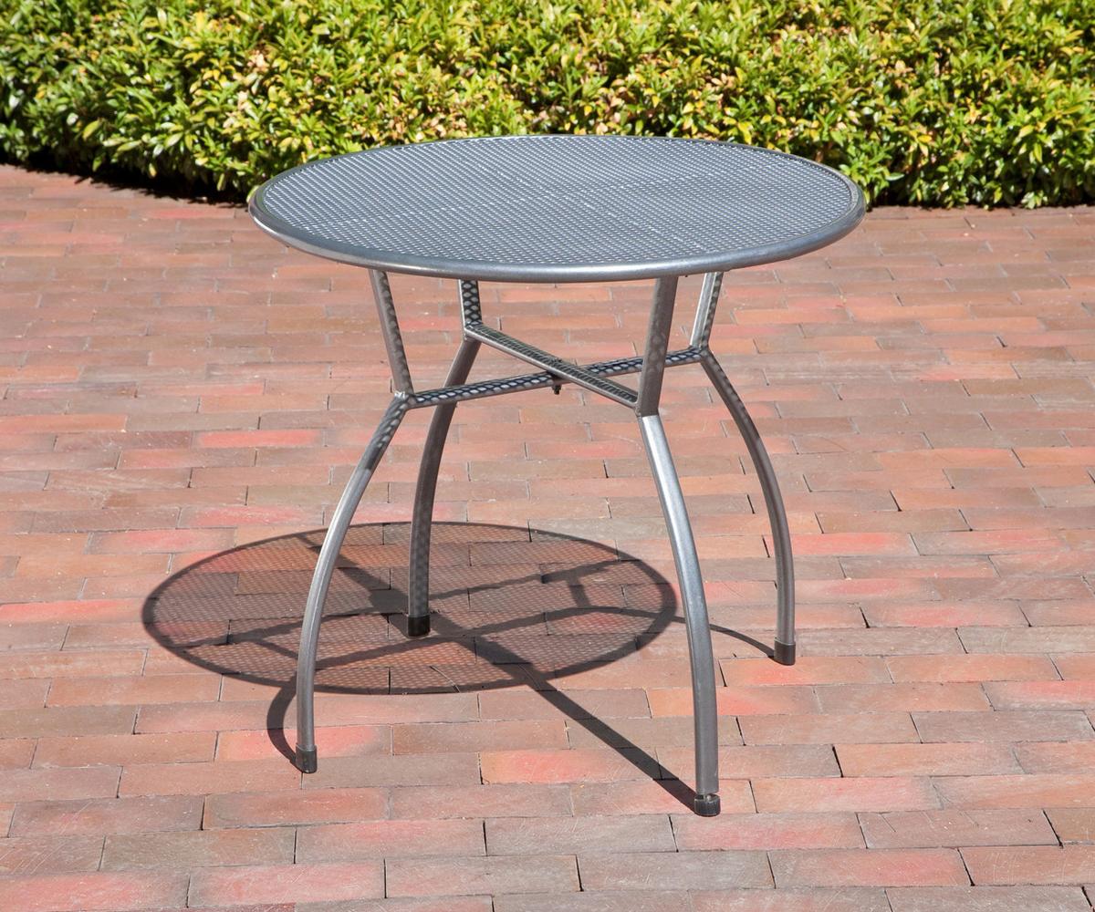 Gartentisch Toulouse Stahl Ø 80 cm - Grau, Basics, Metall (80/80/74cm) - Gardenson