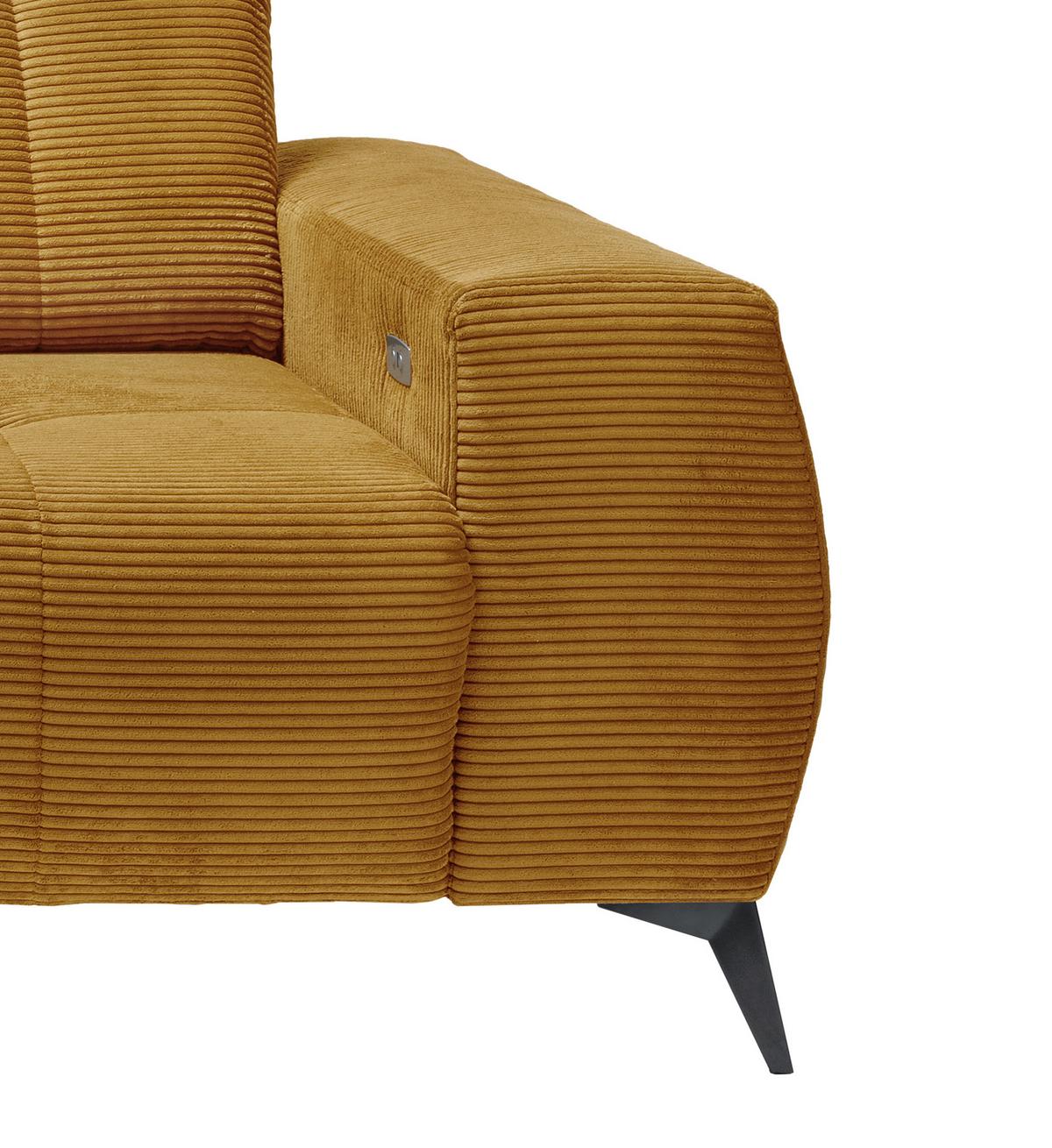 Ecksofa mit USB Anschluss Sano, Goldfarben,s: 180x258 cm - Goldfarben/Schwarz, MODERN, Textil (180/258cm) - Livetastic
