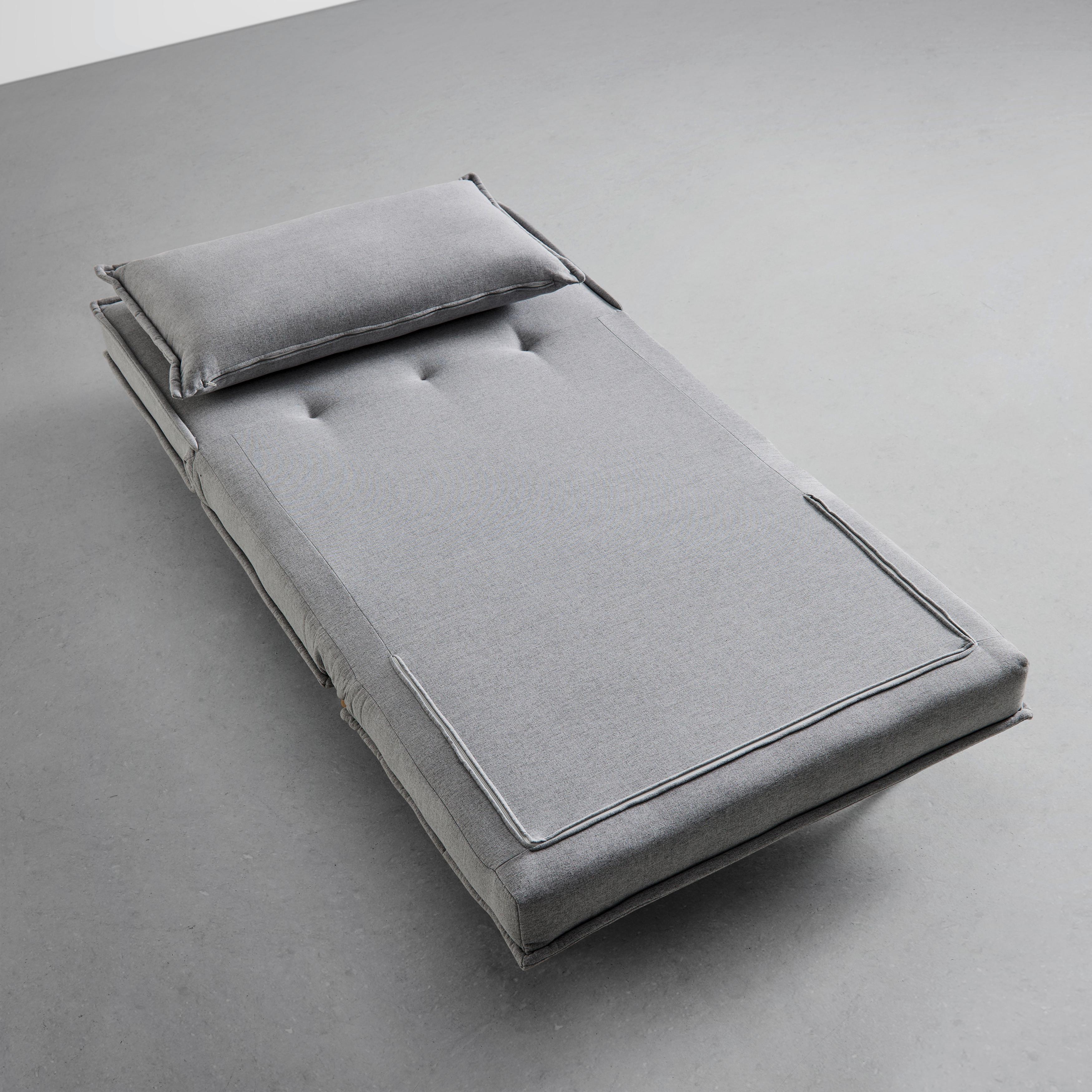 Rozkladacie kreslo LAYLA, tmavosivá - prírodná farba/tmavosivá, Modern, drevo/textil (104/92/84cm) - P & B
