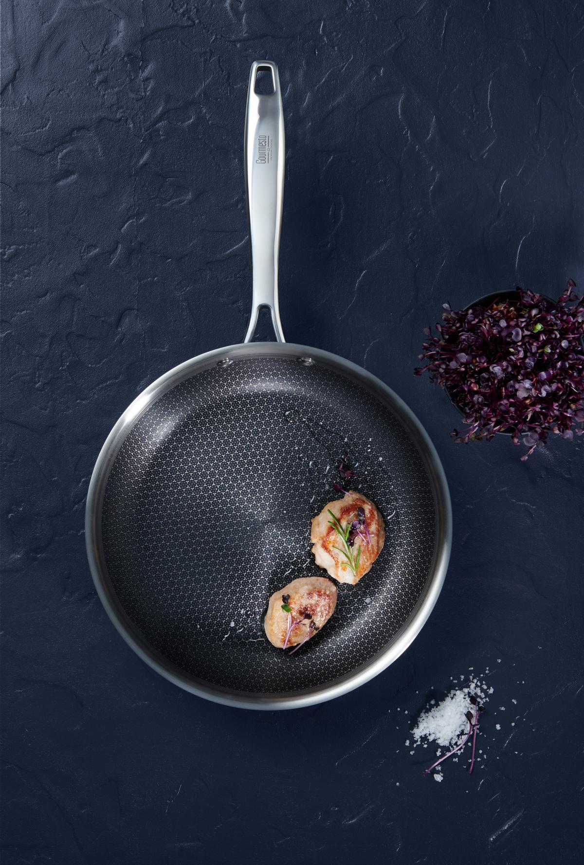 Pánev na smažení P/V: 24/5 CM - barvy nerez oceli, Moderní, kov (24/5cm) - Gourmesto
