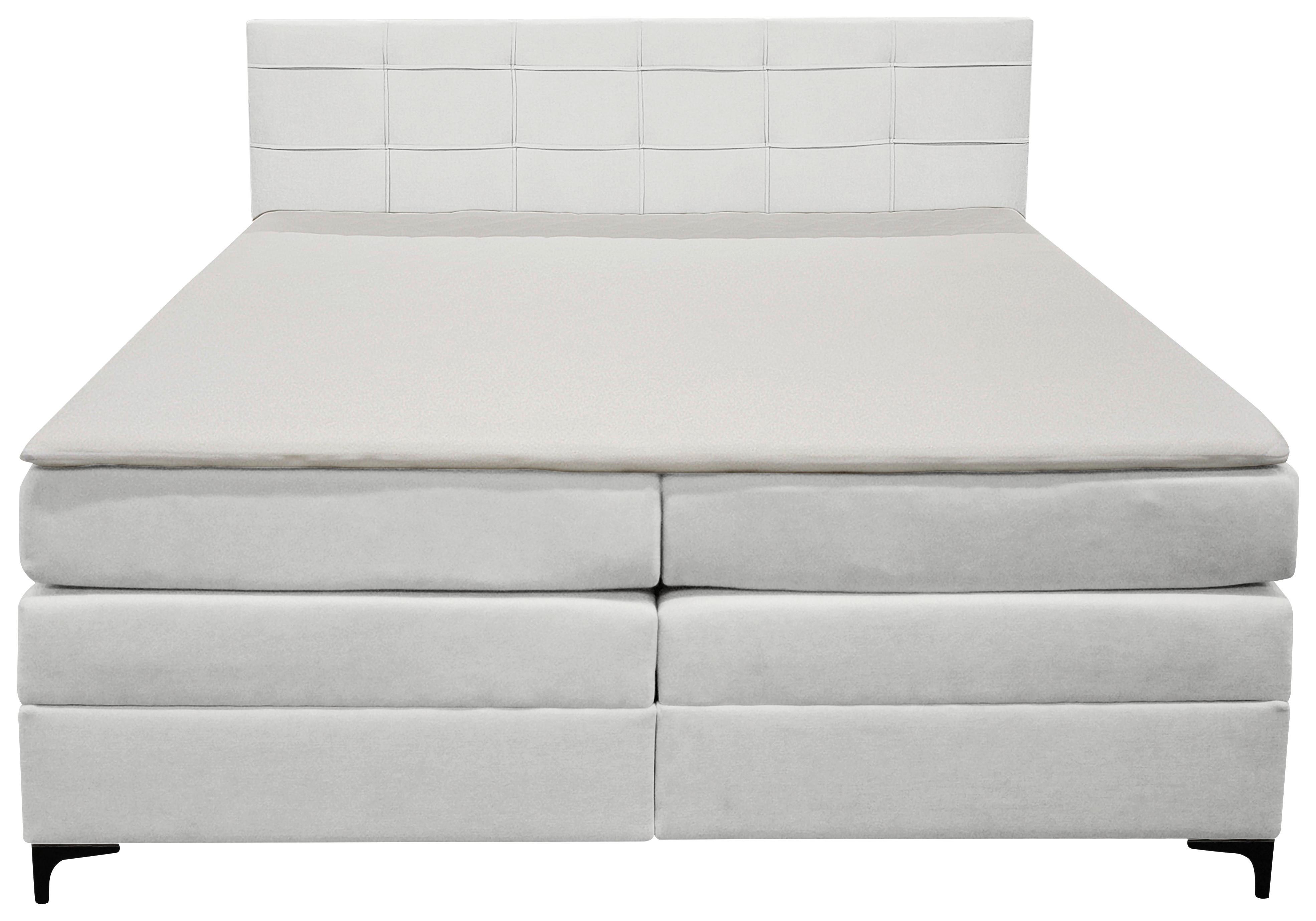 Boxspringbett Mitto mit Topper 180x200 cm - Beige/Schwarz, KONVENTIONELL, Textil/Metall (180/200cm)