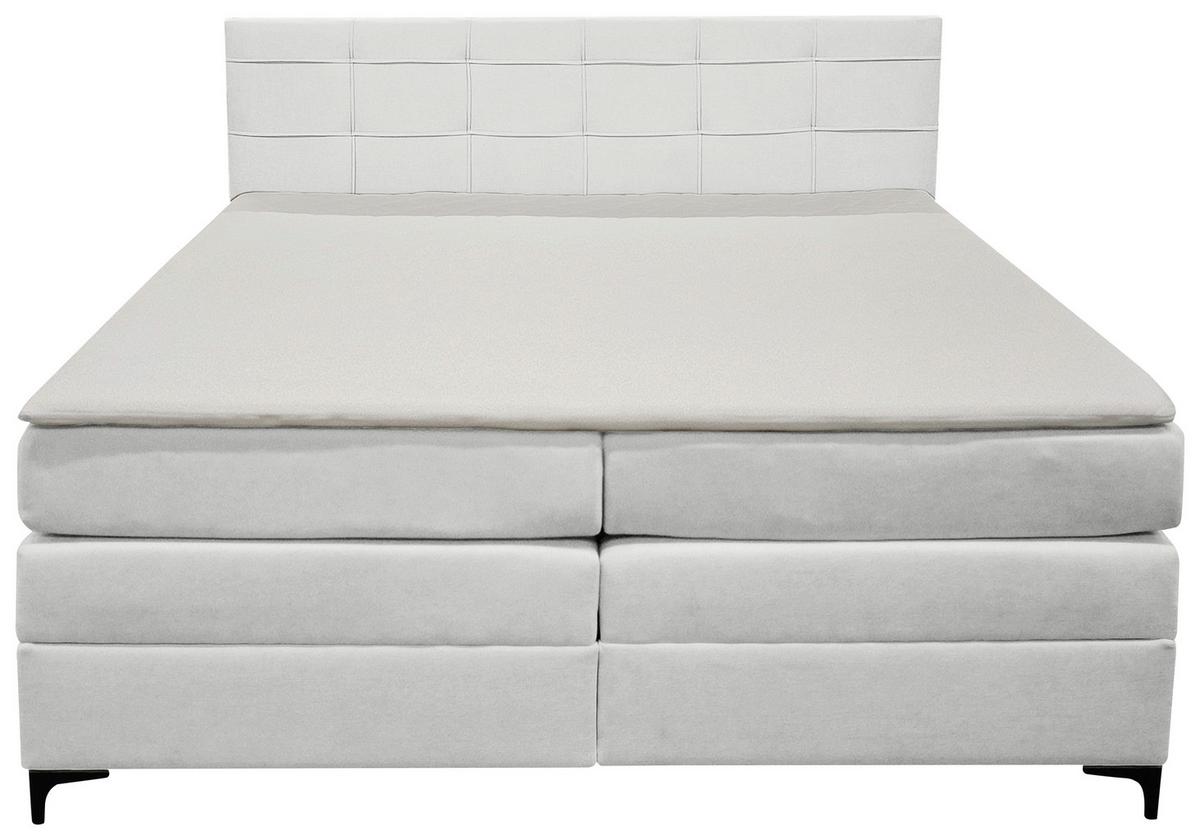 Boxspringbett Mitto Beige 200x200 Cm - Beige/Schwarz, KONVENTIONELL, Textil/Metall (200/200cm)