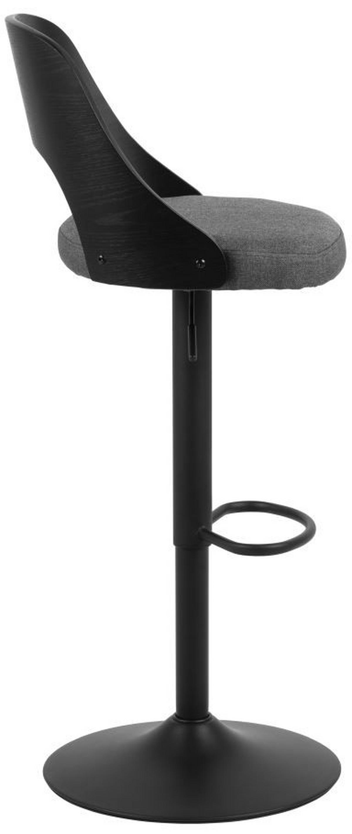 Barhocker höhenverstellbar Lucy Dunkelgrau - Dunkelgrau/Schwarz, MODERN, Holz/Textil (47/113/50,5cm) - MID.YOU