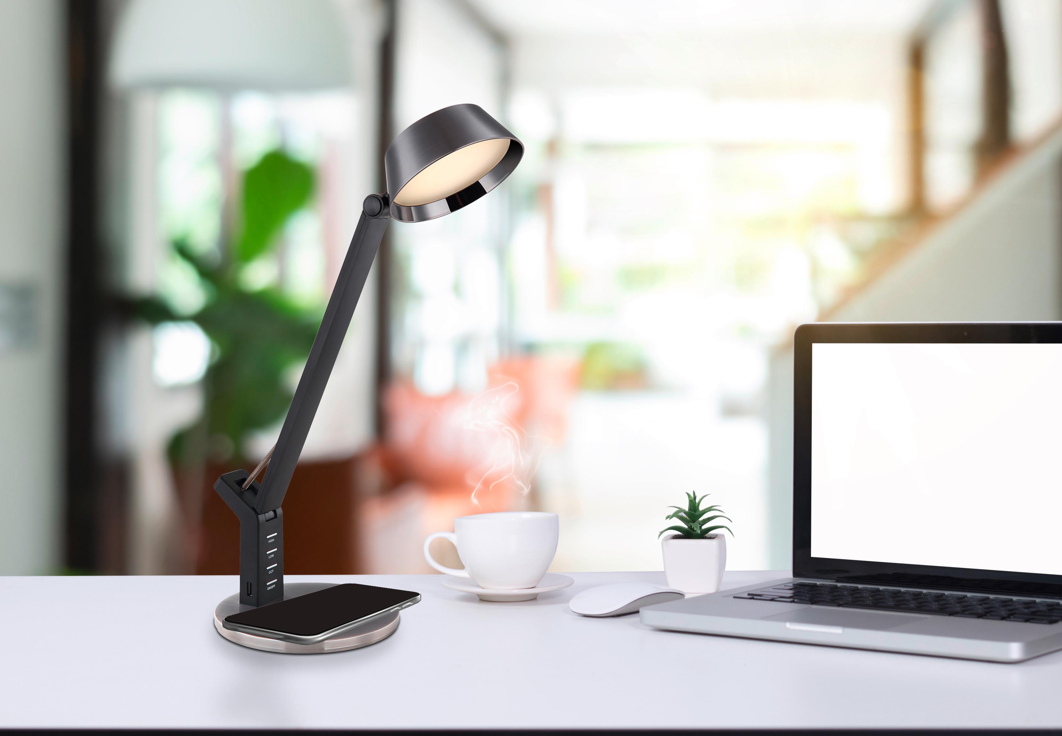 Led-tischlampe Dimmbar Schwarz Touch - Schwarz, Basics, Kunststoff/Metall (48/17/51,5cm) - Globo