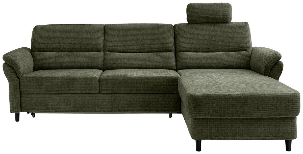 Ecksofa Cavoli, Olivgrün S: 279x176 cm - Schwarz/Olivgrün, MODERN, Textil (279/176cm) - Livetastic