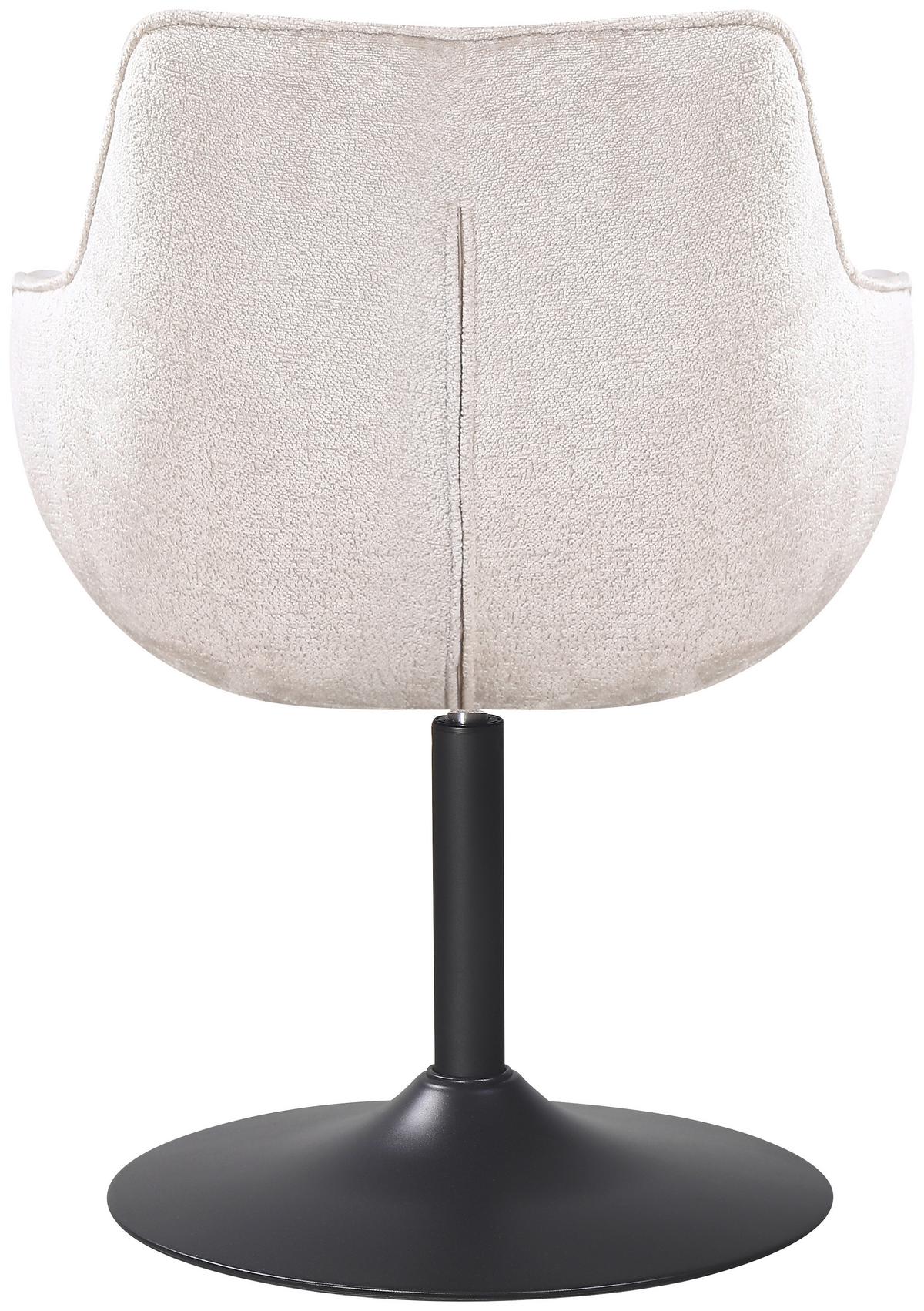 Armlehnstuhl Kaleo Chenille Beige, B: 63 cm - Beige/Schwarz, KONVENTIONELL, Textil/Metall (63/87/64cm) - MID.YOU