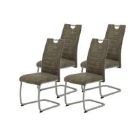 Schwingstuhl-Set Ulla S Schlammfarben - Schlammfarben/Edelstahlfarben, MODERN, Textil/Metall (43/98/59cm) - MID.YOU