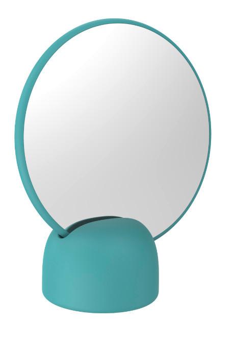 KOSMETICKÉ ZRCADLO Hug, 17/19,8/8,5cm, mátová - mátově zelená, Moderní, plast/sklo (17/19,8/8,5cm) - Premium Living