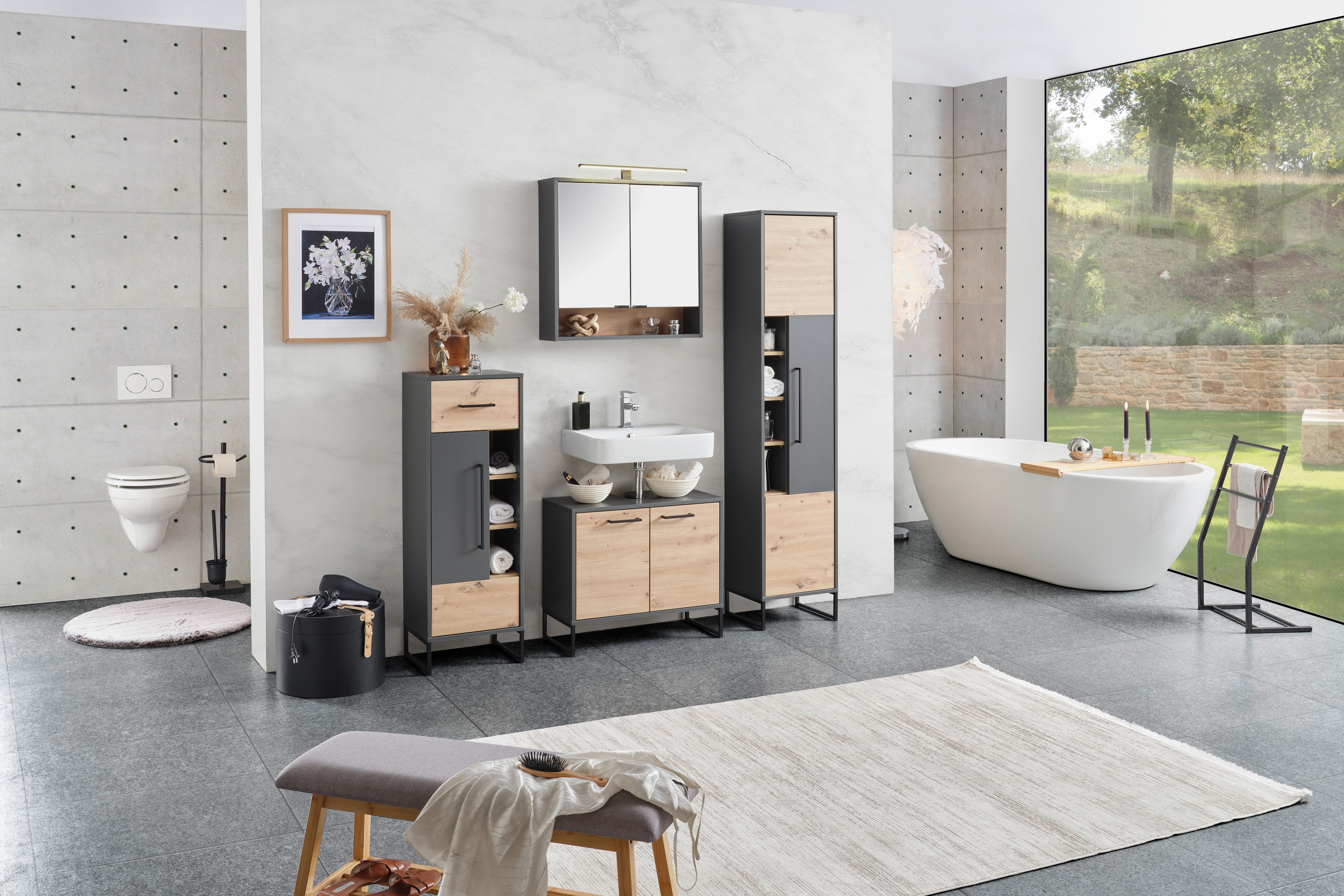 Hochschrank Fabio Stehend & Hängend Montierbar - MODERN, Holzwerkstoff (40/170/33cm)