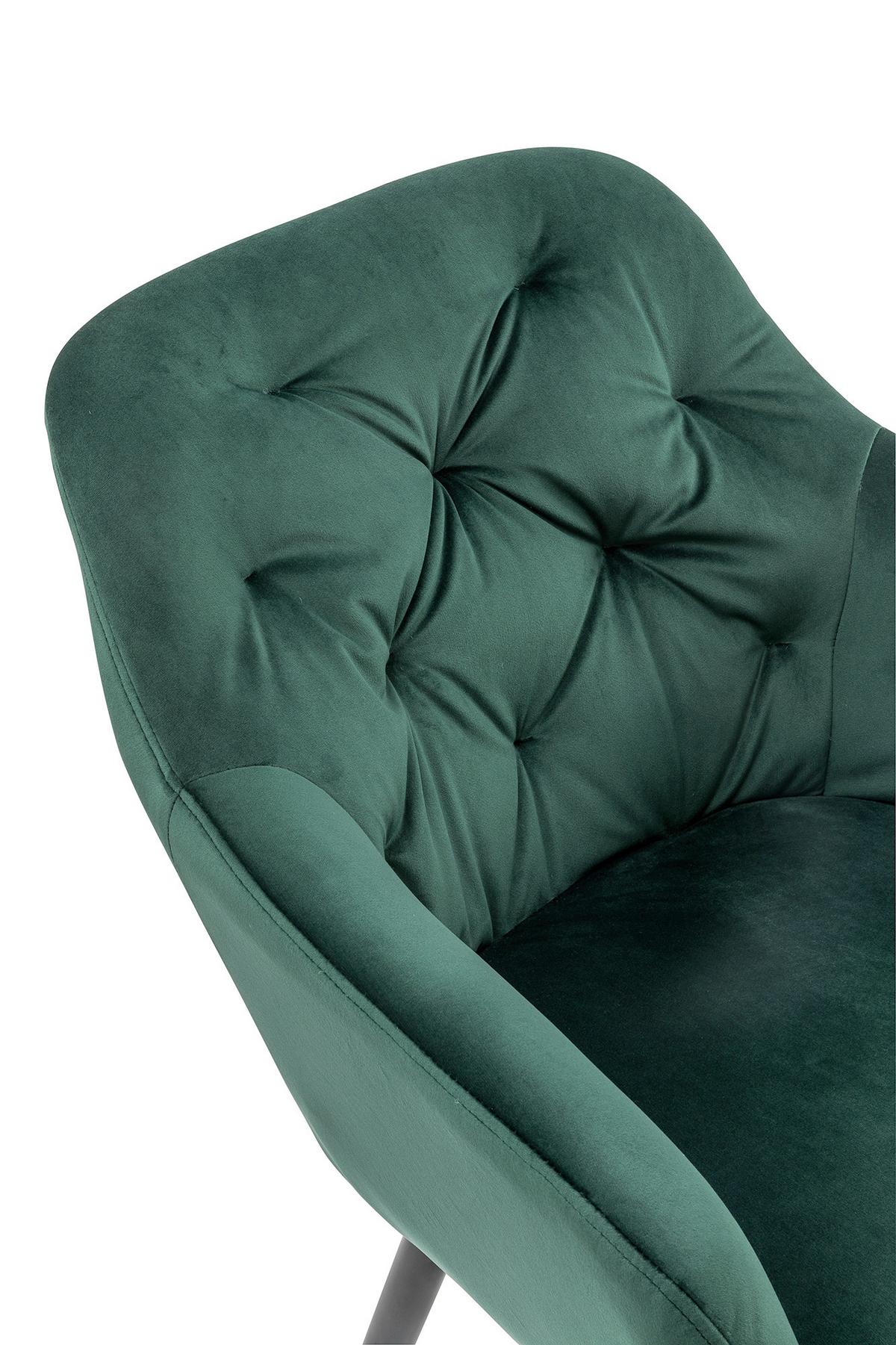 Armlehnstuhl Grün B: 61 Cm - Schwarz/Grün, MODERN, Textil/Metall (61/85/45cm) - Livetastic