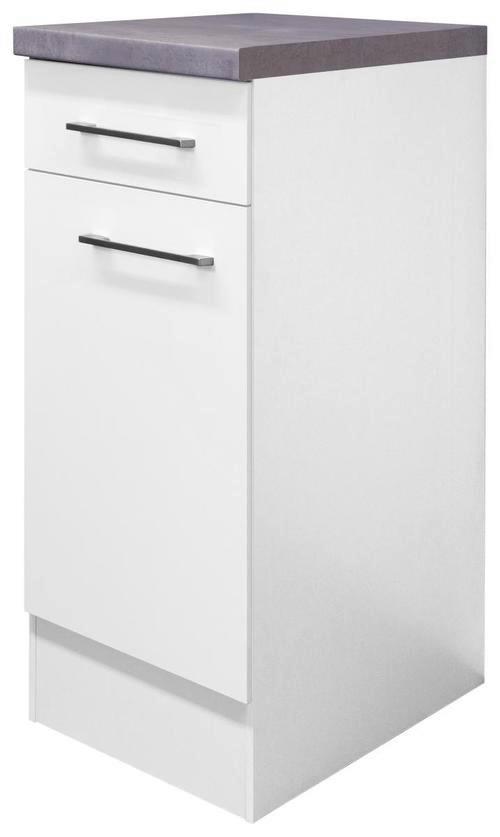 Spodná kuchynská skrinka Neo biela - biela/farba ušľachtilej ocele, Modern, kov/kompozitné drevo (30/86/60cm) - FlexWell