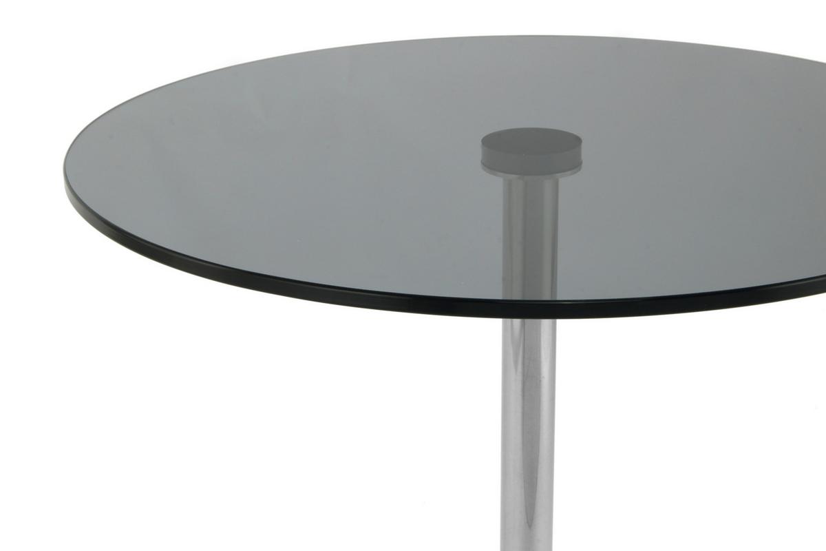 Beistelltisch Lana 125 Graphitfarben/schwarz - Graphitfarben/Schwarz, Design, Glas/Stein (46/46/53cm) - Kayoom