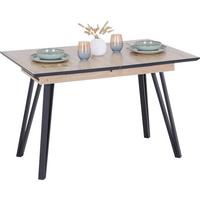 Rozkládací stůl 120-160/75/80cm - černá, Konvenční, kov/kompozitní dřevo (120-160/75/80cm)