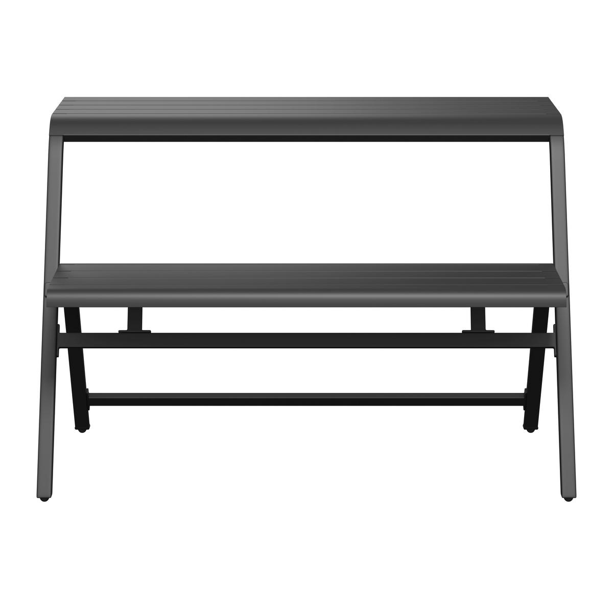 Gartengarnitur Wien - Dunkelgrau, MODERN, Metall (111.5/75/84.5cm) - Beldano