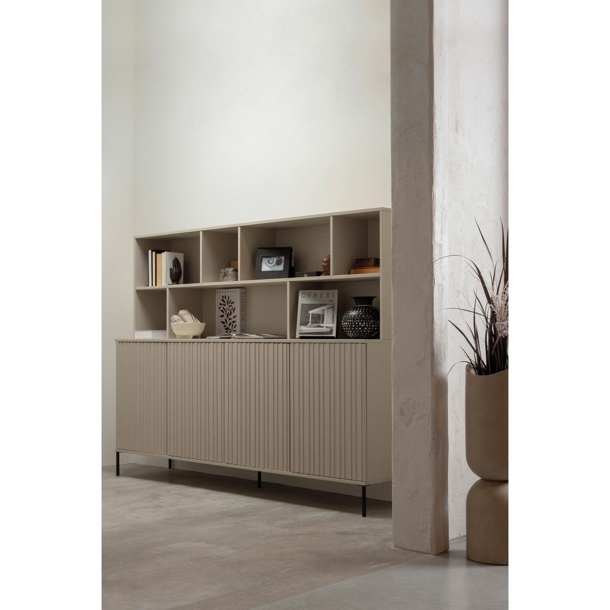 Sideboard Gravure Grau B: 200 Cm - Schwarz/Grau, Design, Holz (200/85/44cm) - Livetastic
