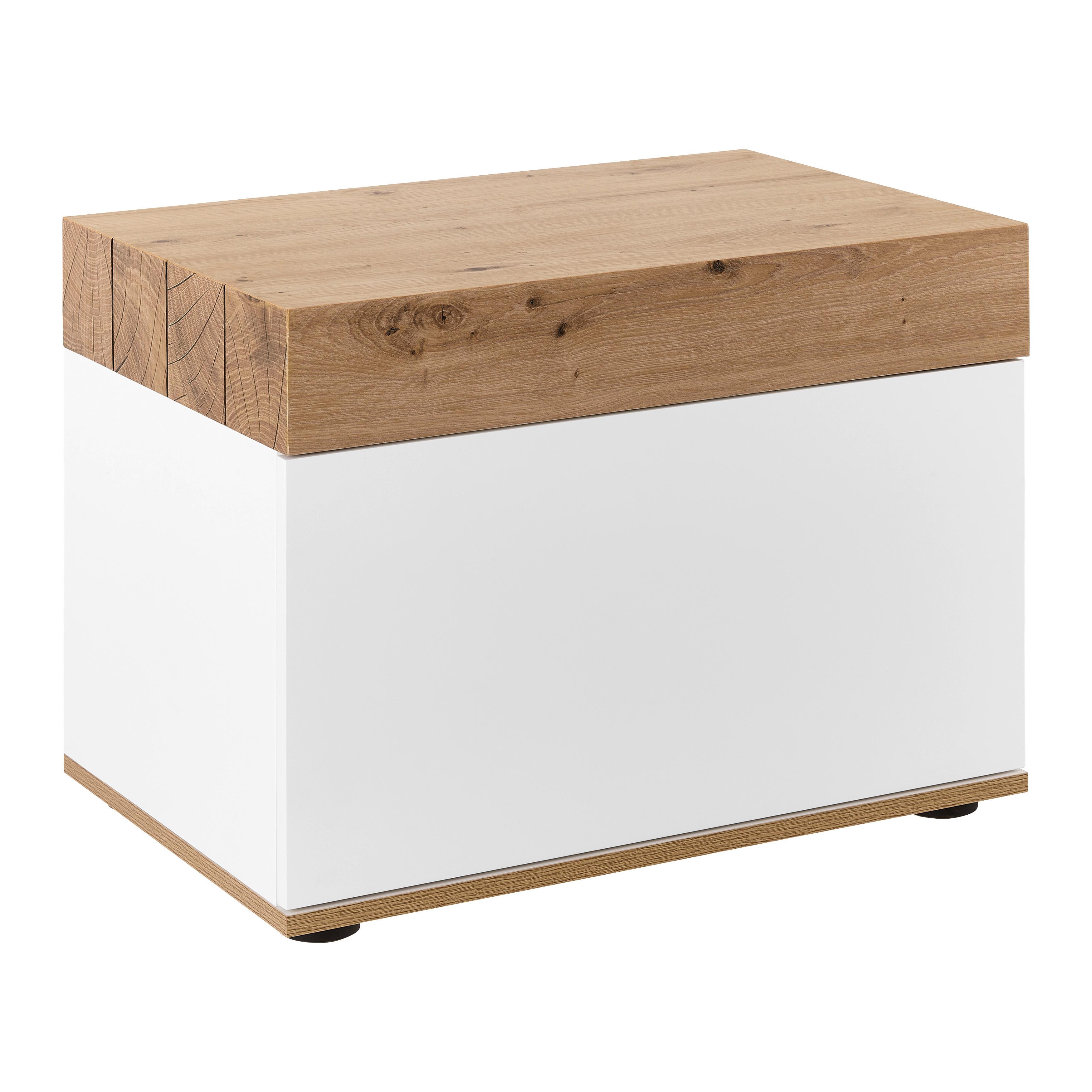 Botník CARA - bílá/barvy dubu, Moderní (60/45/40cm) - Bessagi Home