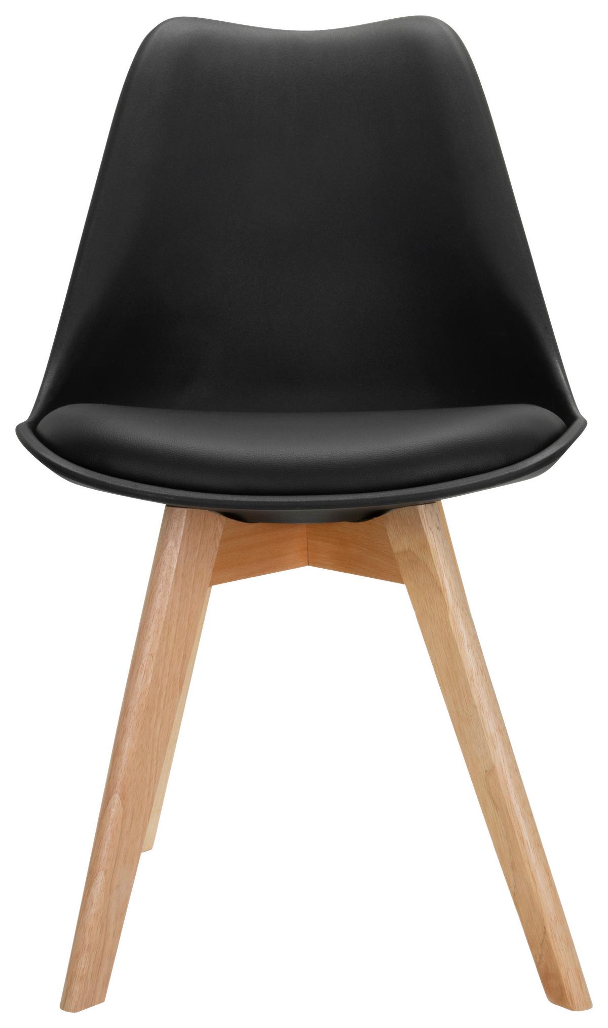 Stuhl-set 4er Scandi Schwarz - Buchefarben/Schwarz, MODERN, Holz/Kunststoff (48/87/56cm) - MID.YOU