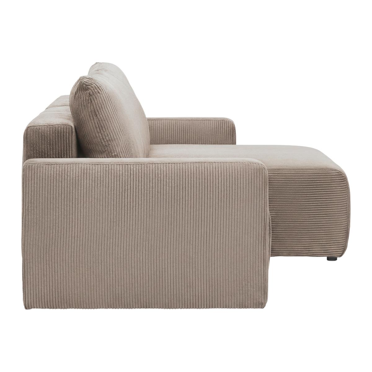 Rohová sedačka DAVE, obojstranná,sivohnedý menč. - taupe, Modern, textil (227/146cm) - Based