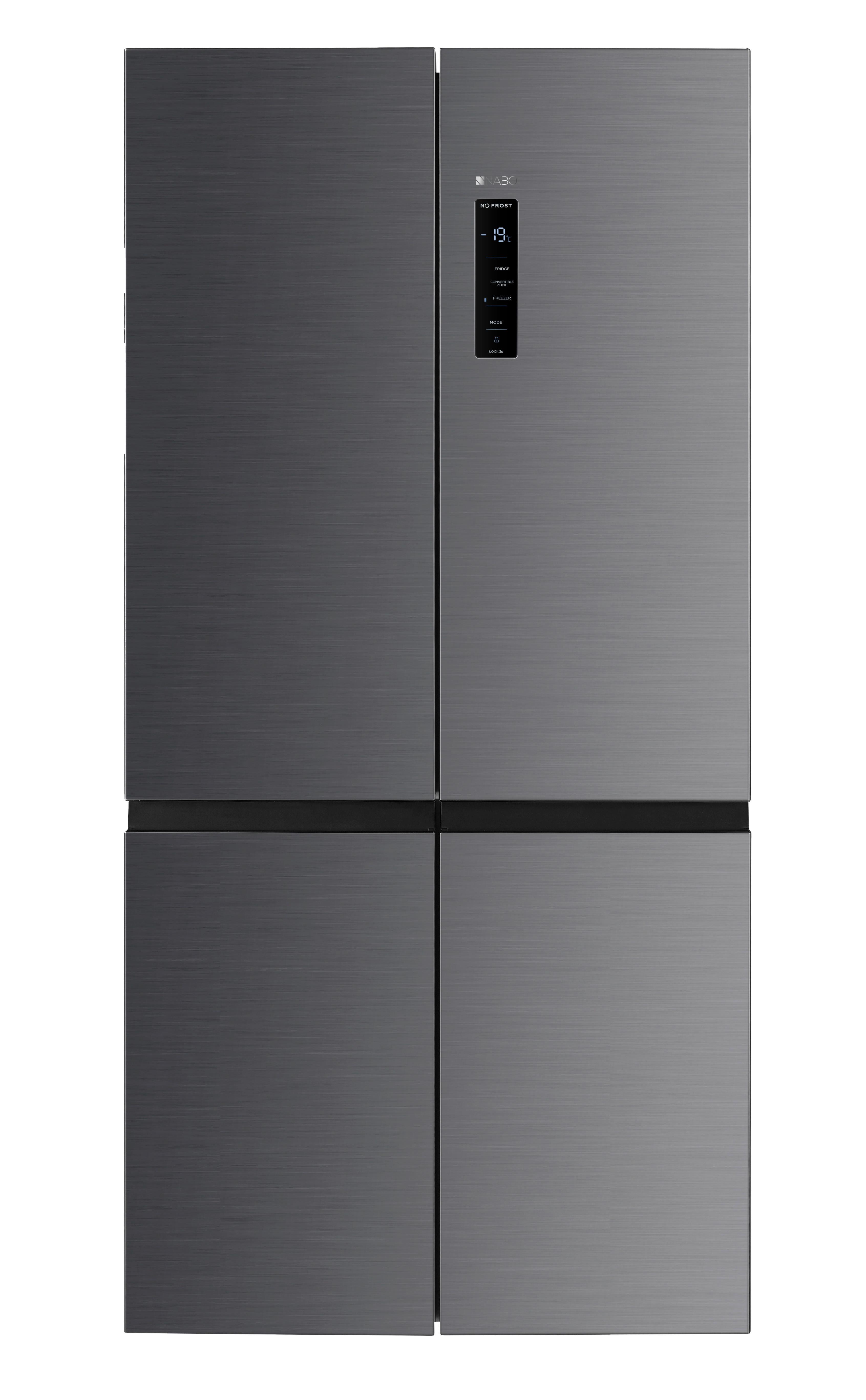 Side-By-Side Nabo Sbm 5525 Edlestahlfarben - Edelstahlfarben, Basics, Glas/Kunststoff (90,9/190/69cm) - Nabo