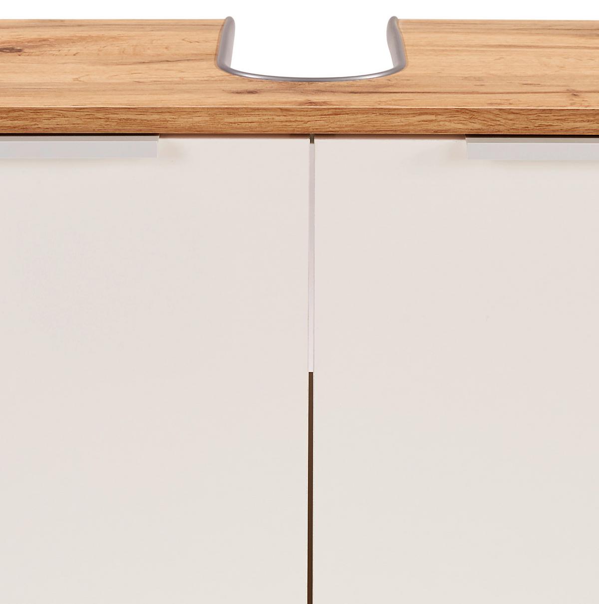 Spodní skříňka Turin šířka 60cm - bílá/dub wotan, Moderní, kov/dřevo (60/60/30cm)