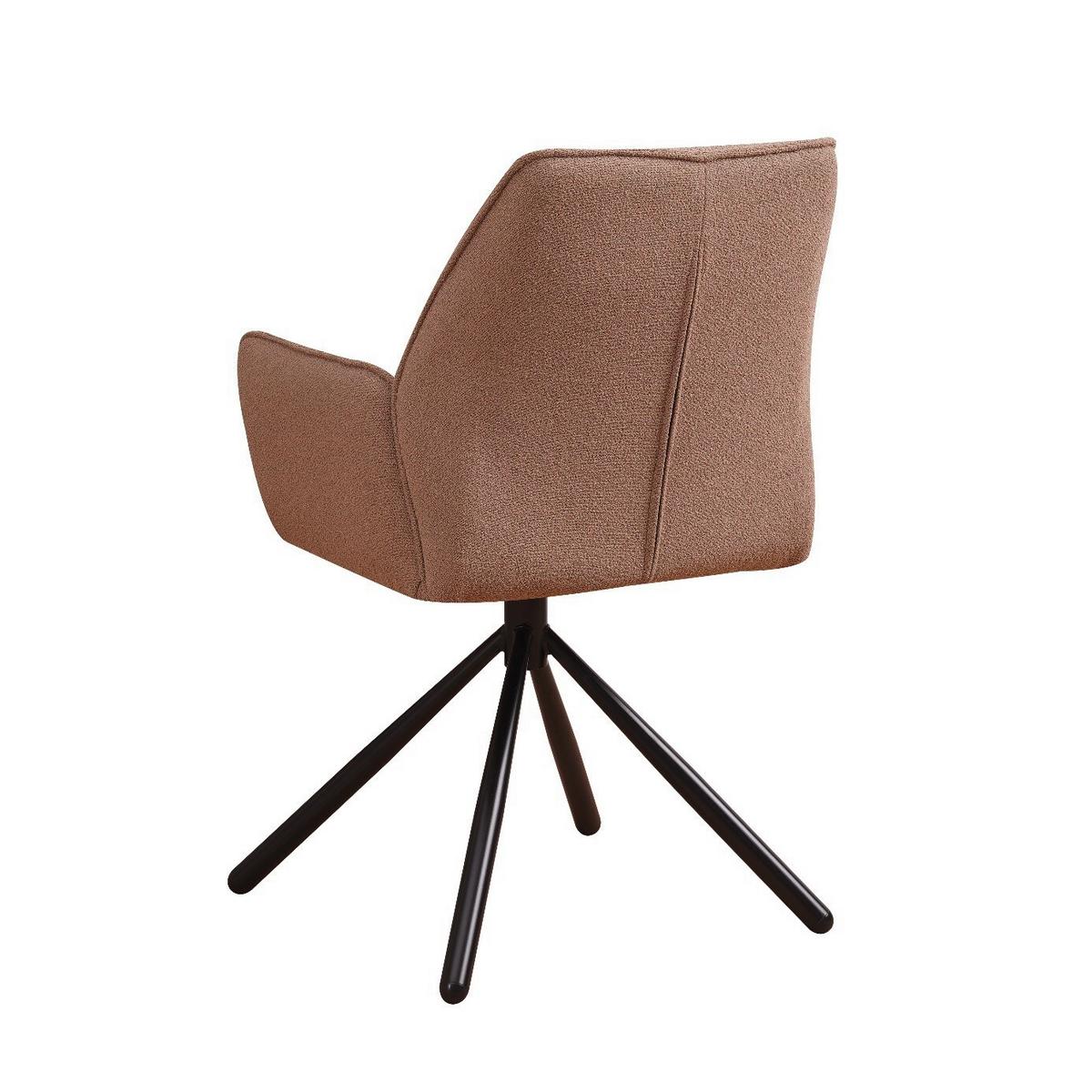Armlehnstuhl Reims Taupe Gepolstert 2er-Set - Taupe/Schwarz, Design, Textil/Metall (56/97/52,5cm) - MID.YOU