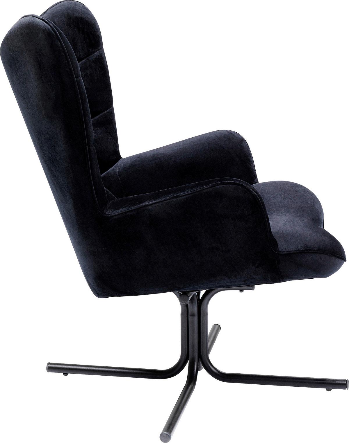 Sessel Oscar Schwarz B: 82 Cm - Schwarz, Design, Textil (82/95/73cm) - Kare-Design