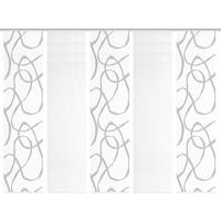 Flächenvorhang Ophelia 5er Set - Grau Hochglanz/Weiß, KONVENTIONELL, Textil (60/260cm)