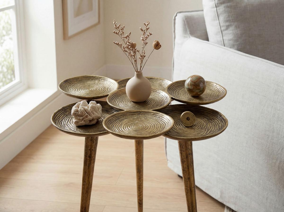 BEISTELLTISCH Goldfarben B: 46cm - Goldfarben, Design, Metall (46/46/55cm) - MID.YOU