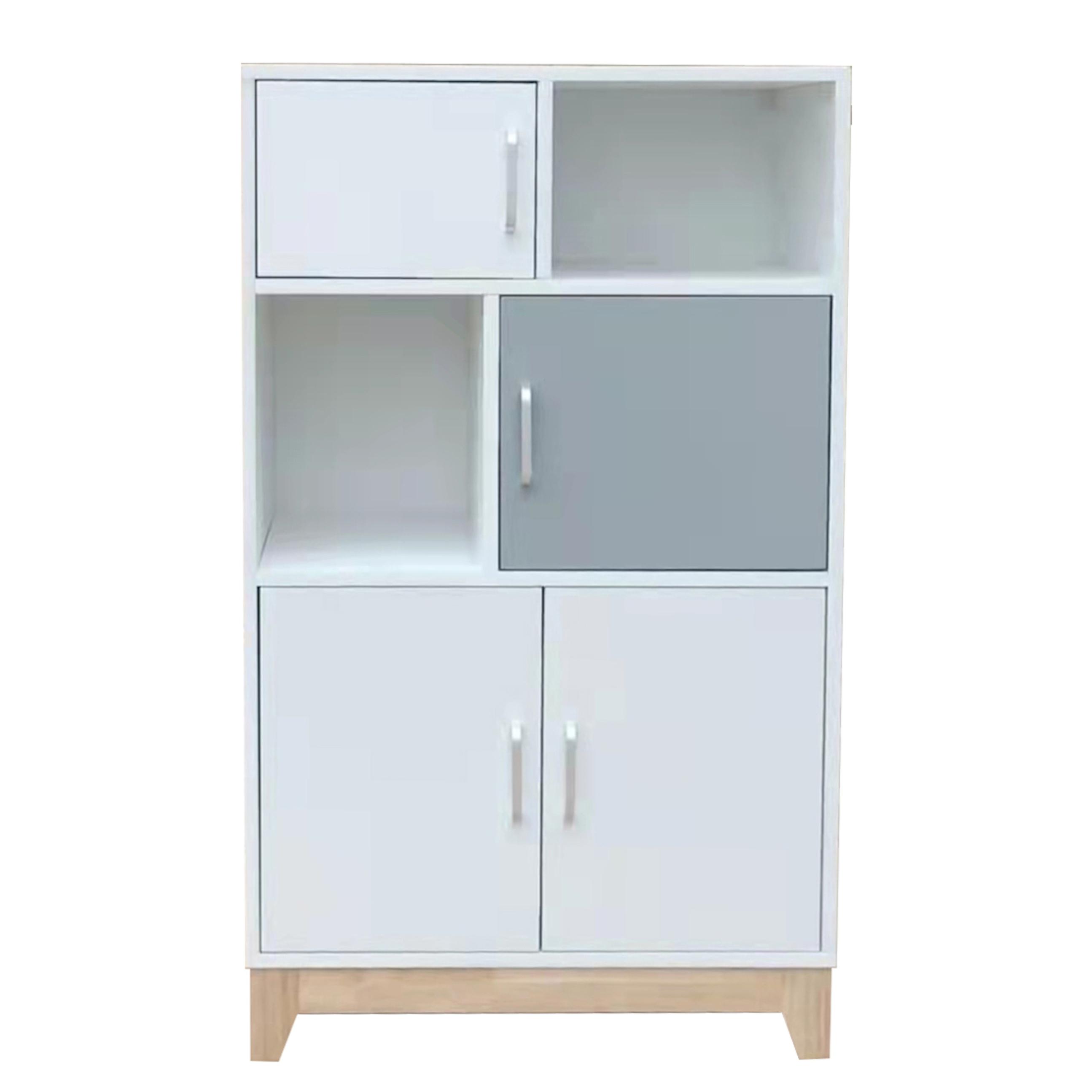 Regál Do Dětského Pokoje Danny Bílo-Šedý - Moderní (60/103/34cm) - Bessagi Kids