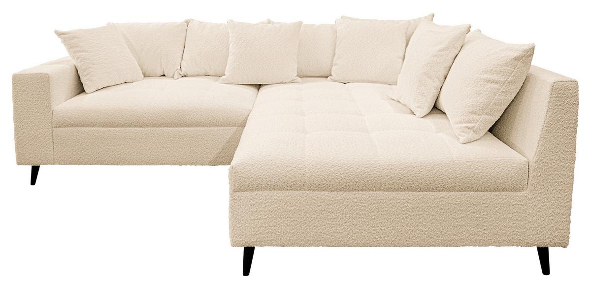 Ecksofa Pruno, Beige S: 247x174 Cm - Beige/Schwarz, Design, Textil (247/174cm) - MID.YOU